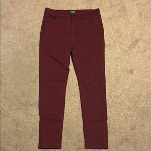 United Colors Of Benetton Wine Red Skinny Jeans Size 6
